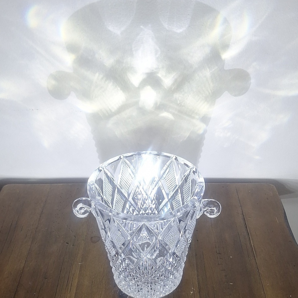 Mikasa Vintage Lead Crystal Ice Bucket – Diamond Cut Pattern with Handles
